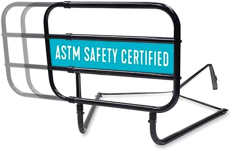 Able Life Bedside Extend-A-Rail, Adjustable Senior Bed Safety Railing and Stand Assist Grab Bar, Extendable Guardrail for Seniors and Elderly Adults, ASTM Safety Approved Bedrail