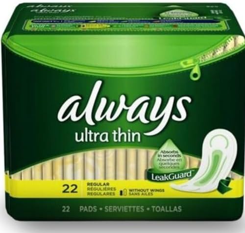 Always Pads, Ultra Thin, Without Wings, Regular 22 Pads