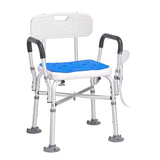 VEVOR Shower Chair Seat with Padded Arms and Back, Shower Stool with Reinforced Crossbar, Adjustable Height Bench Bath Chair for Elderly Disabled, Shower Chair for Inside Shower Bathtub, 400 lbs