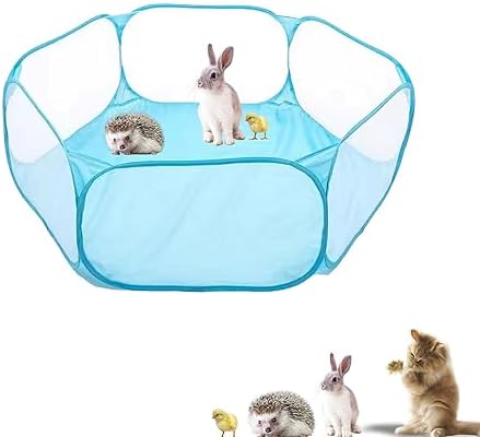 Small Animals Playpen, Portable Pop-up Open Interactive Pet Tent, Indoor Outdoor Fence for Rabbits, Guinea Pig, Hamster, Chinchillas, Kittens, Puppies