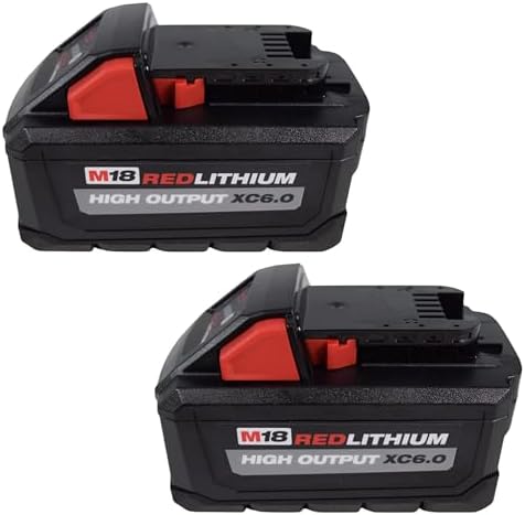 MilwaukeeTool 48-11-1862 M18 Lithium-Ion High Output 6.0Ah Battery Pack (2-Pack)