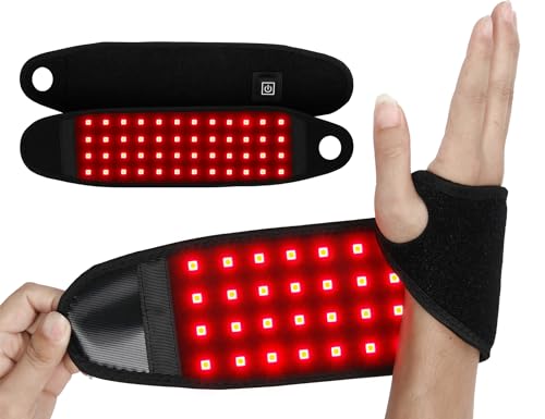 Red Light Therapy Near Infrared Light Therapy Wrap Belt for Body, Red Light Therapy for Neck with 48 Leds for Hands Wrist Wrap for Faster Recovery & Pain Relief, 660nm & 850nm