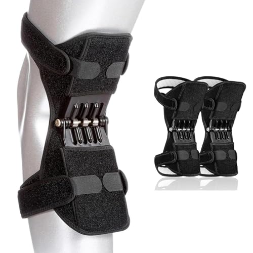 2025 Power Knee Braces Joint Support with 4 Spring, Adjustable Knee Stabilizer Pads for Sports, Knee Support for Knee Pain Relief (2pack upgraded version)