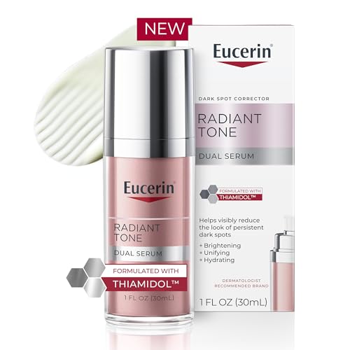 Eucerin Radiant Tone Dual Serum Dark Spot Corrector, Dark Spot Serum with Thiamidol and Hyaluronic Acid, Helps Visibly Reduce the Look of Persistent Dark Spots, 1 Fl Oz Bottle