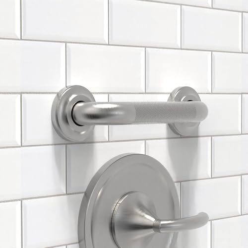 1-1/4" Knurled Grab Bar, ADA Compliant Bath Safety Shower Handrail, Bathroom Mobility Aid Handle for Seniors and Disabled, Heavy Duty 500lbs Support