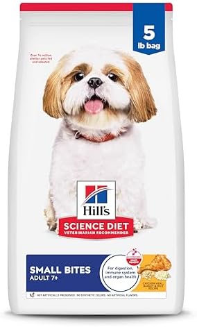Hill's Science Diet Adult 7+, Senior Adult 7+ Premium Nutrition, Small Kibble, Dry Dog Food, Chicken, Brown Rice, & Barley, 5 lb Bag