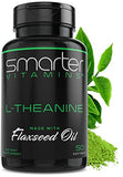 Smarter L-Theanine 250mg Supplement for, Relaxation, Mood & Alertness Support, in Non-GMO Flaxseed Oil, 50 Liquid Softgels