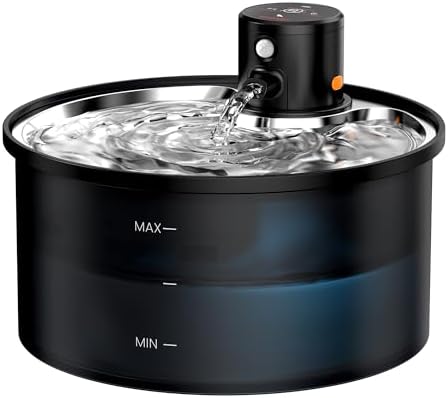 Wireless Cat Water Fountain Cordless: Battery Operated Cat Fountain - 108oz/3.2L Automatic Pet Water Dispenser Rechargeable Drinking Fountains for Cats Indoor with Motion Sensor Multiple Cats and Dogs