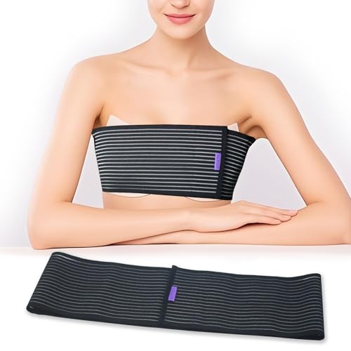 Abdomencare Breast Implant Stabilizer Band I Post Surgery Breast Band Chest Compression Wrap For Women I Breast Augmentation Band I Bra Breast Reduction Recovery Supplies For Healing I One Size (Black-XL)