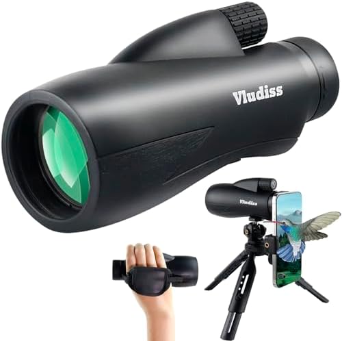 12X60 High-Power Monocular Telescope with Smartphone Holder and Tripod, Large Vision with BAK-4 Prism and FMC Lens Suitable for Bird Watching Hunting Hiking Camping Wildlife