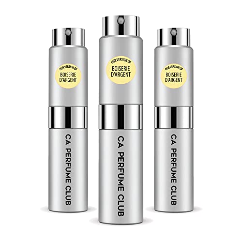 CA Perfume Club Impression of Christian D Boiserie D'argent For Women & Men Replica Version Fragrance Dupes Concentrated Long Lasting Eau de Parfum Spray Refillable Atomizer Bottle 0.27 Fl Oz-X3
