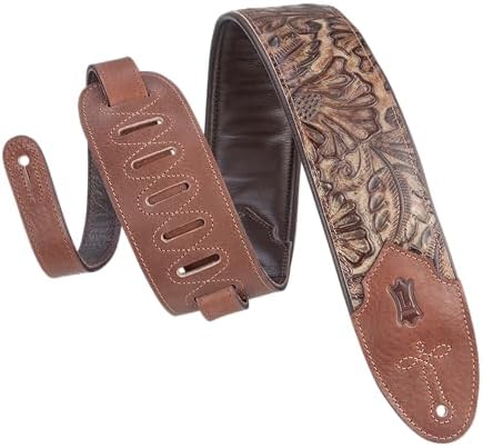 Levy's Leathers Sundance 3" wide Embossed Leather Guitar Strap; Western Series - Palm Pecan (M4WP-002)