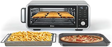 Ninja SP201 Digital Air Fry Pro Countertop 8-in-1 Oven with Extended Height, XL Capacity, Flip Up & Away Capability for Storage Space, with Air Fry Basket, Wire Rack & Crumb Tray, Silver