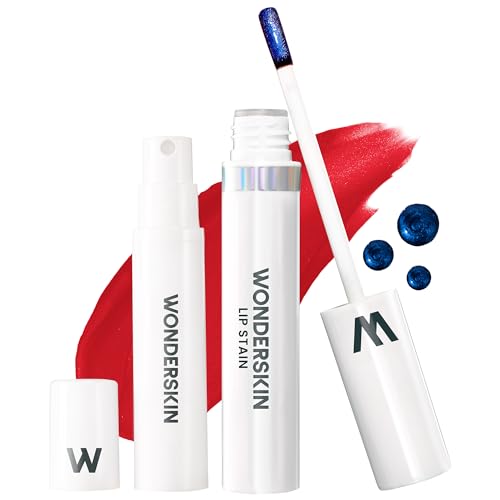 Wonderskin Wonder Blading Lip Stain Peel Off and Reveal Kit - Long Lasting, Waterproof Red Lip Tint, Transfer Proof Natural Makeup Stain Kit (Playful)