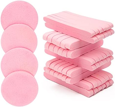 120 Pcs Facial Sponge Compressed, Luxiv Face Cleansing Sponge Estheticians Compressed Makeup Facial Sponge Round Wash Face Sponges for Women Compress Exfoliating Removal Sponge