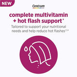 Centrum Complete Multivitamin Supplement + Hot Flash Support Menopause Support Tablets, with Clinically Studied geniVida, 30 Count