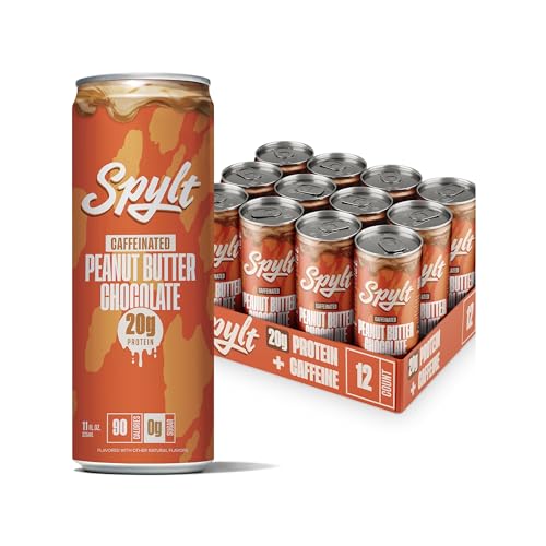 High Protein Peanut Butter Chocolate Milk with 60mg Caffeine & 20g Protein - Ready to Drink, Sugar Free, Lactose Free Milk, Perfect for Workout Recovery & Afternoon Pick Me Up - 12 Count