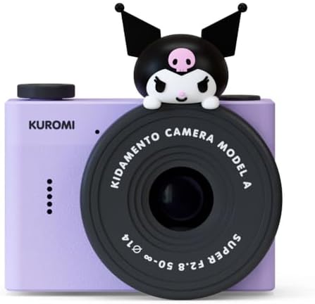 Kuromi Mini Kids Digital Camera & Video Camcorder by Kidamento, 32GB Memory Card, Adjustable Soft Strap Lanyard, Scavenger Hunt Momento Book - Model A Kuromi