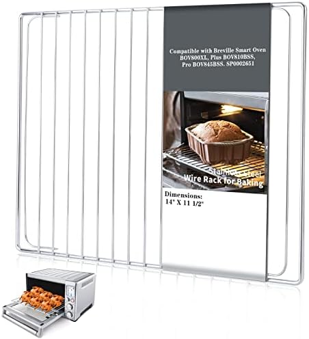 Wire Rack for Baking, Wire Baking Rack Fits for Breville Smart Oven BOV800XL, Plus BOV810BSS, Pro BOV845BSS. SP0002651, Stainless Steel Wire Rack for Cooking, Oven Racks Replacements