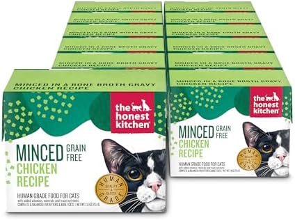 The Honest Kitchen Grain Free Minced Chicken in Bone Broth Gravy Wet Cat Food, 2.8 oz x12