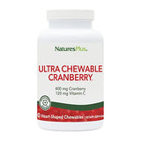 Natures Plus Ultra Chewable Cranberry Love Berries - 400 mg, 180 Vegetarian Tablets - Natural Cranberry Supplement, Promotes Urinary Tract Health - Non-GMO, Gluten-Free - 90 Servings
