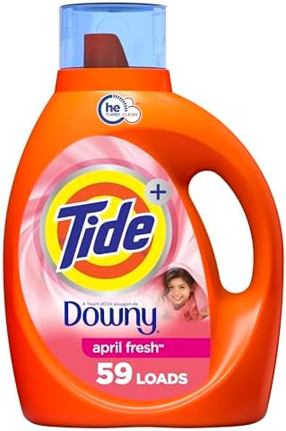 Tide Plus A Touch of Downy Liquid Laundry Detergent, April Fresh, 84 fl oz, 59 loads, HE Compatible