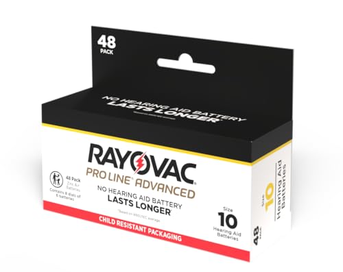 Rayovac Proline Advanced Mercury-Free Hearing Aid Batteries 48/Box Size 10