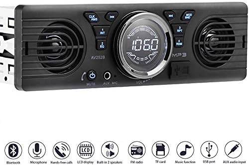 Universal 1 Din 12V in-Dash Car Radio Audio Player Built-in 2 Speaker Stereo FM Support Bluetooth with USB/TF Card Port