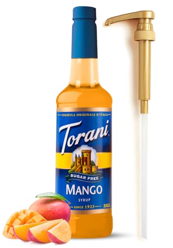 Sugar Free Mango Flavored Syrup 25 4 Ounces Mango Syrup Coffee Toppings with Fresh Finest Pump