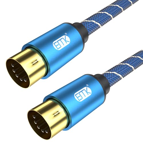 EMK 5-Pin DIN MIDI Cable Male to Male Midi Cables Compatible with MIDI Keyboard/Synthesizer/Guitar Multi Effects/Audio Interface/Audio Mixer/Audio Amplifier/External Sound Card (1.5Feet/0.5m)