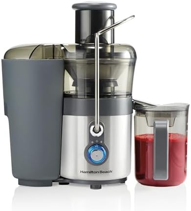 Hamilton Beach Juicer Machine, Centrifugal Extractor, Big Mouth 3" Feed Chute, Easy Clean, 2-Speeds, 40 oz. BPA Free Pitcher, 850 Watt Motor, Silver (67850)
