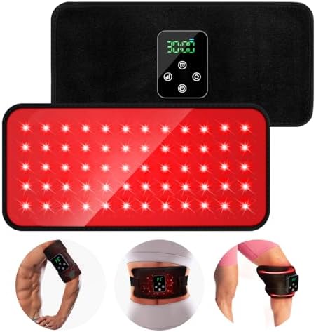 Red Light Therapy, Cordless Infrared Red Light Therapy Belt Wrap with Rechargeable Magnetic LED Screen Controller, Wireless Portable 660nm 850nm Infrared Red Light Therapy for Body Knee Pain Relief