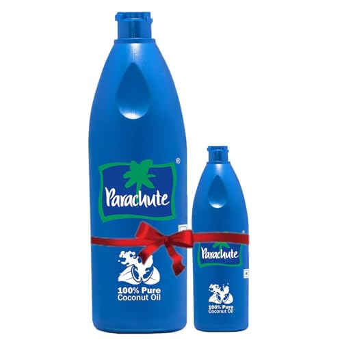 Parachute Coconut Oil| 100% Pure & Natural| Unrefined Coconut Oil| No Chemicals & Preservatives| Fresh Long Lasting Aroma| Untouched By Hands| 15 Fl Oz + 6 Fl Oz Bottle