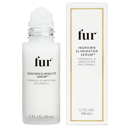 Fur Ingrown Eliminator Serum Rollerball - Powerful Ingrown Hair Treatment Serum With AHAs and BHAs to Treat and Prevent Ingrown Hairs and Bumps, Hydrates and Soothes Irritated Skin - 50 ml