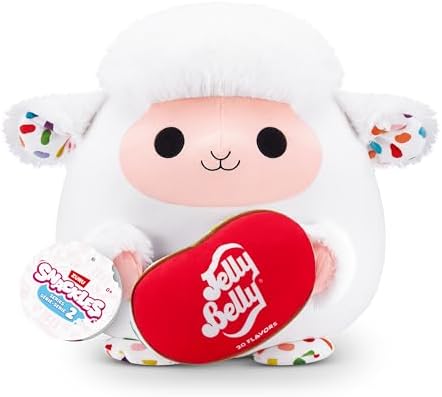Snackles Series 2 Lamb & Jelly Belly 14 Inch Plush by ZURU, Ultra Soft Plush, Collectible Plush with Real Licensed Brands, Stuffed Animal, Giftable