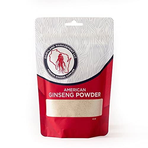 Dairyland Premium American Ginseng Powder 西洋参 - 4 oz Pack of Wisconsin Ginseng Root Powder - Non-GMO, Gluten Free Powdered Ginseng - Use Ginseng Herbal Supplement for Smoothies, Baking, Tea