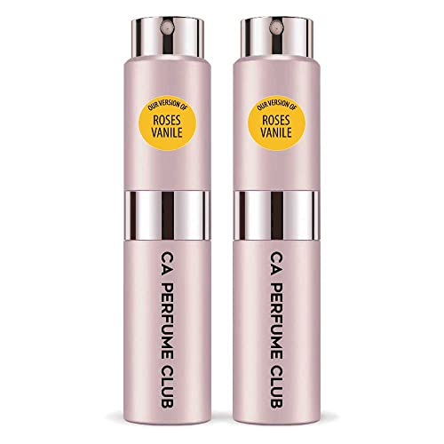 CA Perfume Impression of Roses Vanile For Women Replica Version Fragrance Dupes Concentrated Long Lasting Eau de Parfum Spray Refillable Atomizer Bottle 0.27 Fl Oz-X2