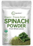 Micro Ingredients Sustainably US Grown, Organic Spinach Powder, 1 Pound, Freeze Dried from Whole Leaf, Rich in Beneficial Thylakoids and Chlorophyll, Contains Multivitamins, Non-GMO, Vegan Friendly