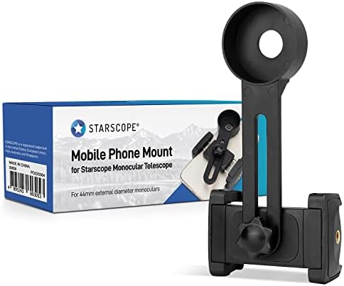 STARSCOPE Monocular G3 Phone Mount - Dual Spring-Loaded Telescope Phone Adapter Mount | Foldable Monocular Telescope for Smartphone Mount | Adjustable, Clip-On Monocular Telescope Phone Mount