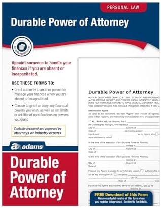 Adams Durable Power of Attorney, Forms and Instructions (LF205), White