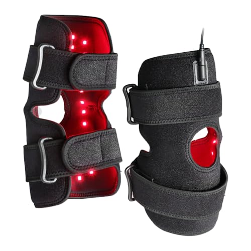 100% Medical Grade Red Light Therapy for Knee Pain Relief, Adjustable 850nm Near Infrared 660nm Red Light Wrap, Heated Knee Brace Device For Stiffness, Recovery and Joint Support