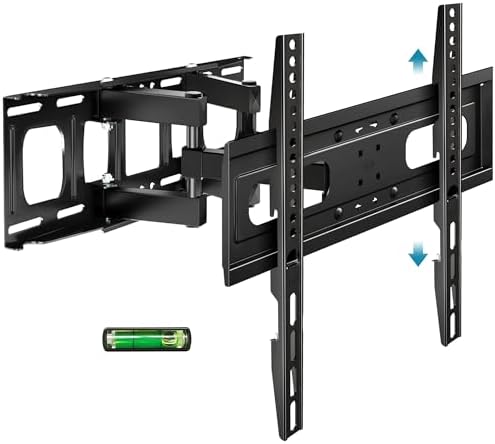 Full Motion TV Mount with Height Adjustment, TV Wall Mount Most 26-65 Inch Flat and Curved TV, Wall Mount TV Bracket Swivel Tilt Extension Leveling Max VESA 400x400mm Holds up to 110lbs, 16" Studs