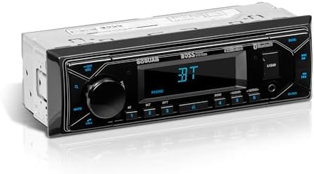 BOSS Audio Systems 609UAB Multimedia Car Stereo - Single Din, Bluetooth Audio and Hands-Free Calling, Built-in Microphone, MP3 Player, No CD/DVD Player, USB Port, AUX Input, AM/FM Radio Receiver