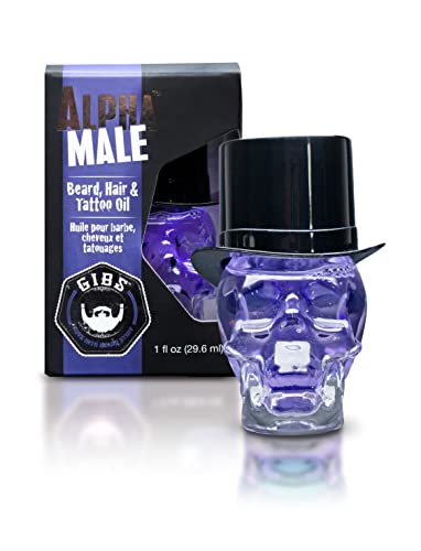 GIBS Signatur Series Skull Hair & Tattoo Oil (Skull Jars) - Softens & Strengthens Beard Growth, Moisturizes Skin