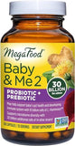 MegaFood Baby & Me 2 Prenatal Probiotic + Prebiotic – Probiotics for Women & Developing Baby with 30 Billion CFU - Vegan and Non-GMO - 60 Capsules (30 Servings)