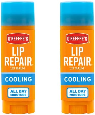 O'Keeffe's Cooling Relief Lip Repair Lip Balm for Dry, Cracked Lips, Stick, (Pack of 2)