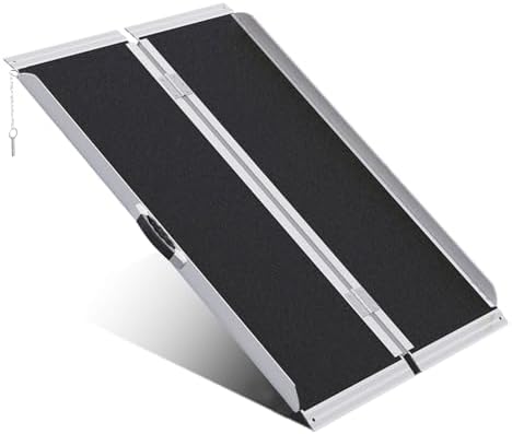 Portable Wheelchair Ramp 3FT,No-Slip Aluminum Folding Handicap Ramp 800 lbs Load Capacaity,Wheel Chair ramp for Home Steps,Stairs,car