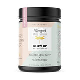 Winged Glow Up Collagen Powder | Better Hair, Skin, Nails for Women | Grass Fed Collagen Peptides w/Adaptogen Schisandra, Snow Mushroom, Vitamin C & Biotin | Unflavored (25 Servings), Non GMO