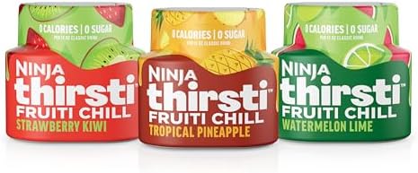 Ninja Thirsti Flavored Water Drops, FRUITI CHILL Variety Pack, Bold Fruit Flavor, Sparkling or Still Calories, Zero Sugar, Makes 17, 12oz drinks, 3 Pack, WCFV2