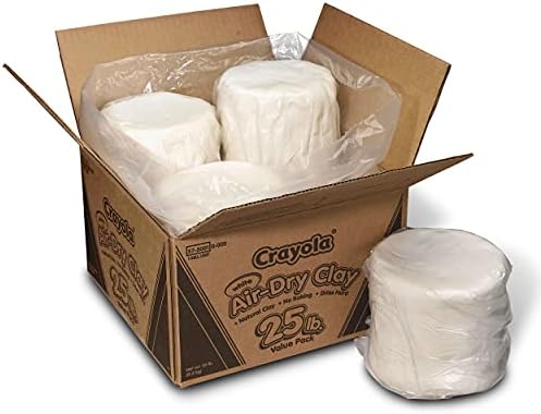 Crayola Air Dry Clay for Kids - White, Modeling Clay for Kids, Arts & Crafts, School Supplies, Teacher Classroom Must Have, 25lb